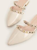 Mules Planos Decorados con Tachas para Mujer
