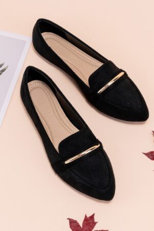 Zapatos Planos Decorados con Metal, Punta Fina - Estilo Moda