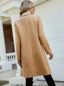 Abrigo Elegante con Cuello Solapa y Doble Botonadura