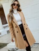 Abrigo Elegante con Cuello Solapa y Doble Botonadura