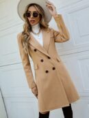 Abrigo Elegante con Cuello Solapa y Doble Botonadura