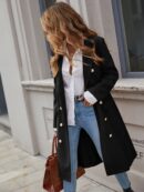 Abrigo Elegante de Manga Larga Doble Abotonadura