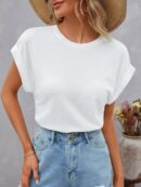 Camiseta Cuello Redondo y Manga Murciélago