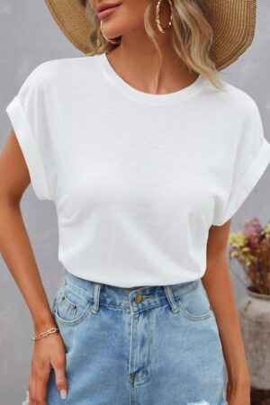 Camiseta Cuello Redondo y Manga Murciélago