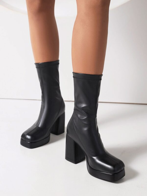 Zapatos de Tacón Chunky con Plataforma Impermeable y Correa al Tobillo - Image 16
