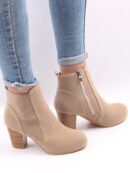 Botas Clásicas de Ante Sintético con Tacón Grueso y Cierre Lateral
