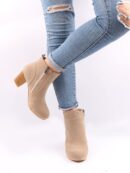 Botas Clásicas de Ante Sintético con Tacón Grueso y Cierre Lateral