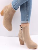 Botas Clásicas de Ante Sintético con Tacón Grueso y Cierre Lateral