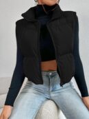 Chaleco Casual con Cremallera Frontal en Color Sólido