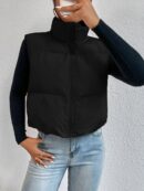 Chaleco Casual con Cremallera Frontal en Color Sólido
