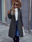 Abrigo Elegante de Doble Botonadura con Cuello Solapa