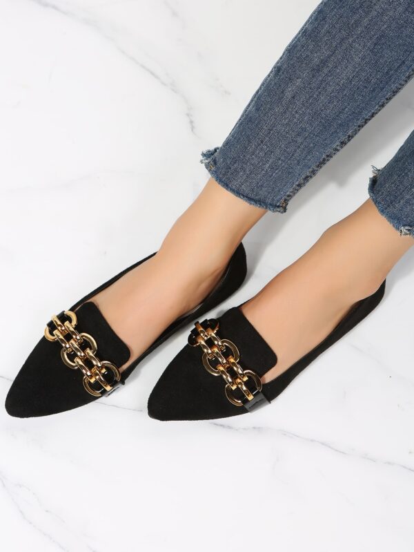 Mocasines Planos de Gamuza con Detalles Metálicos para Mujer - Image 3