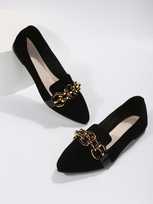 Mocasines Planos de Gamuza con Detalles Metálicos para Mujer - Image 4