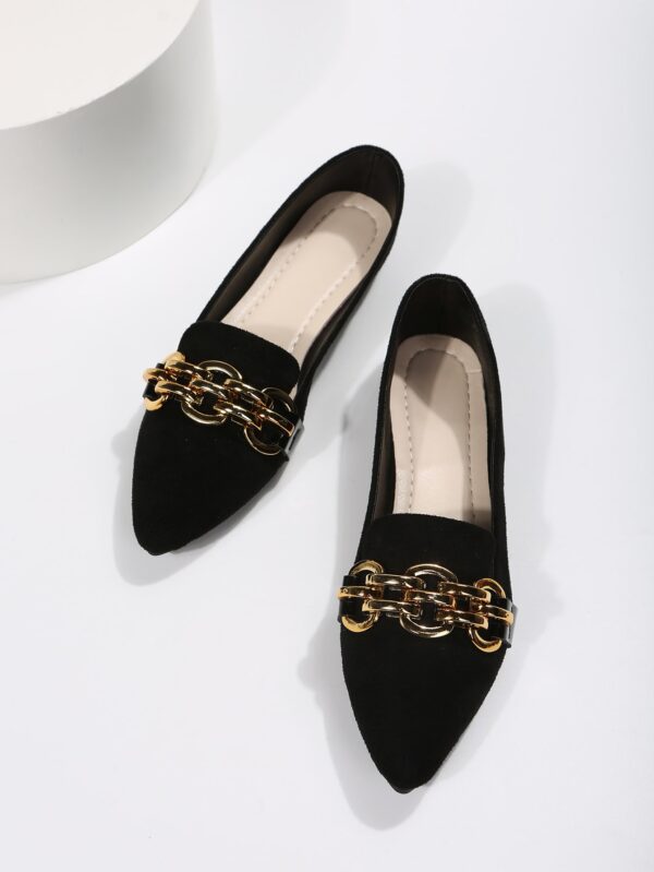 Mocasines Planos de Gamuza con Detalles Metálicos para Mujer - Image 6