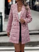 Abrigo de Tweed a Cuadros con Doble Botonadura