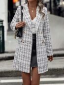 Abrigo de Tweed a Cuadros con Doble Botonadura