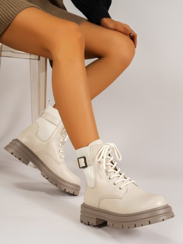 Botas Retro Cortas de Tacón Grueso y Suela Gruesa para Mujer - Image 8