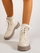 Botas Retro Cortas de Tacón Grueso y Suela Gruesa para Mujer
