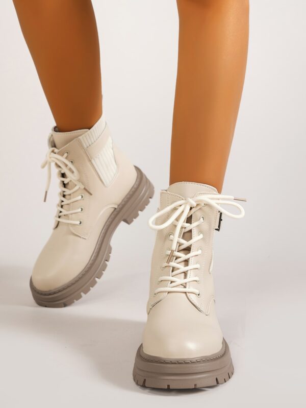 Botas Retro Cortas de Tacón Grueso y Suela Gruesa para Mujer - Image 9