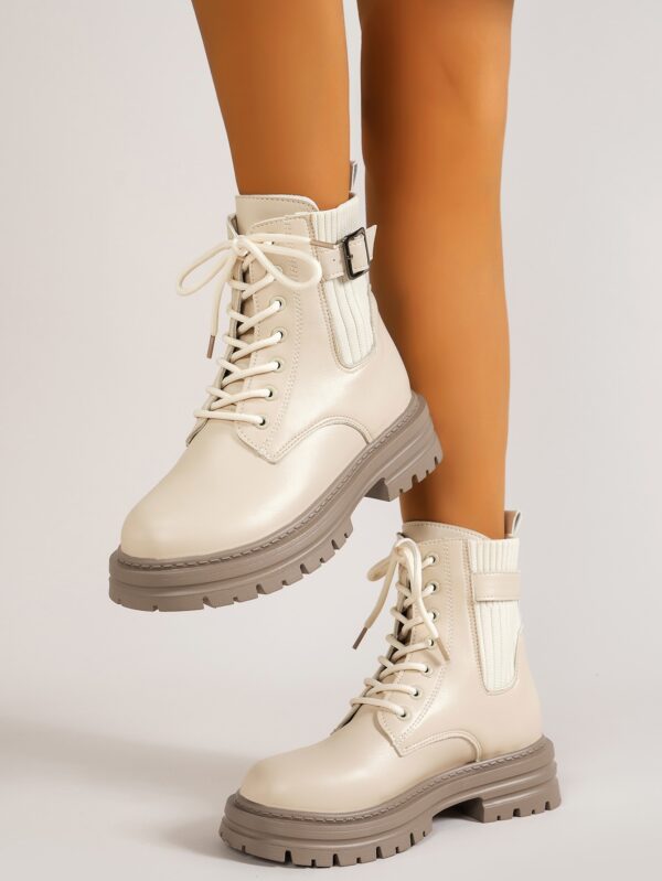 Botas Retro Cortas de Tacón Grueso y Suela Gruesa para Mujer - Image 10