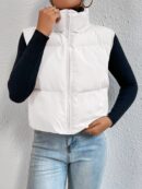 Chaleco Casual con Cremallera Frontal en Color Sólido