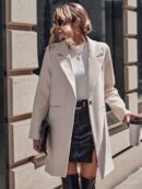 Abrigo de Lana Estilo Casual con Solapa y Botón Único
