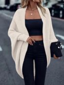 Cardigan Abierto de Manga Batwing en Tejido Suave