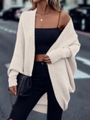 Cardigan Abierto de Manga Batwing en Tejido Suave