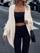 Cardigan Abierto de Manga Batwing en Tejido Suave