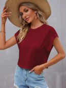 Camiseta Cuello Redondo y Manga Murciélago