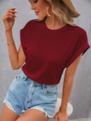 Camiseta Cuello Redondo y Manga Murciélago