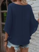 Blusa de Verano con Escote en V y Mangas Murciélago