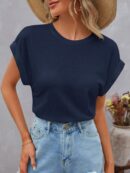 Camiseta Cuello Redondo y Manga Murciélago