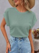 Camiseta Cuello Redondo y Manga Murciélago