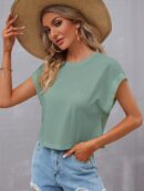 Camiseta Cuello Redondo y Manga Murciélago
