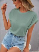 Camiseta Cuello Redondo y Manga Murciélago