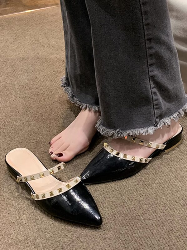 Mules Planos Decorados con Tachas para Mujer - Image 9