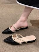 Mules Planos Decorados con Tachas para Mujer