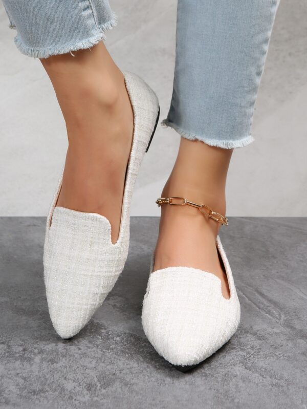 Mocasines Casuales de Puntera Puntiaguda con Hilos Dorados - Image 86
