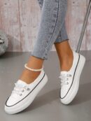 Zapatillas Deportivas de Lona en Negro, Talla Grande