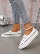 Zapatillas Deportivas de Lona en Negro, Talla Grande