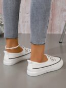 Zapatillas Deportivas de Lona en Negro, Talla Grande