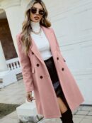 Abrigo Elegante con Cuello Solapa y Doble Botonadura