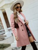 Abrigo Elegante con Cuello Solapa y Doble Botonadura