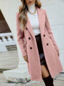 Abrigo Elegante con Cuello Solapa y Doble Botonadura