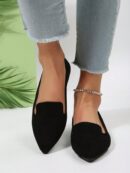Mocasines Casuales de Puntera Puntiaguda con Hilos Dorados