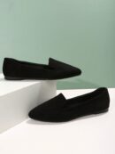Mocasines Casuales de Puntera Puntiaguda con Hilos Dorados