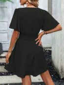 Vestido Casual Cuello en V con Mangas Mariposa