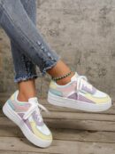 Zapatillas Casuales de Plataforma Impermeable con Cordones