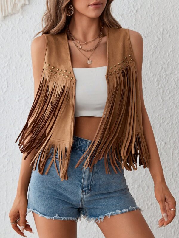 Chaleco de Verano con Flecos y Tachas
